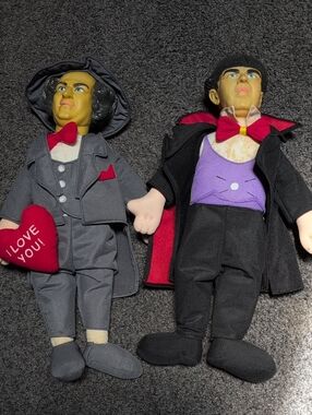 Valentine Vintage Style Plush Dolls  - Red & Purple Accents